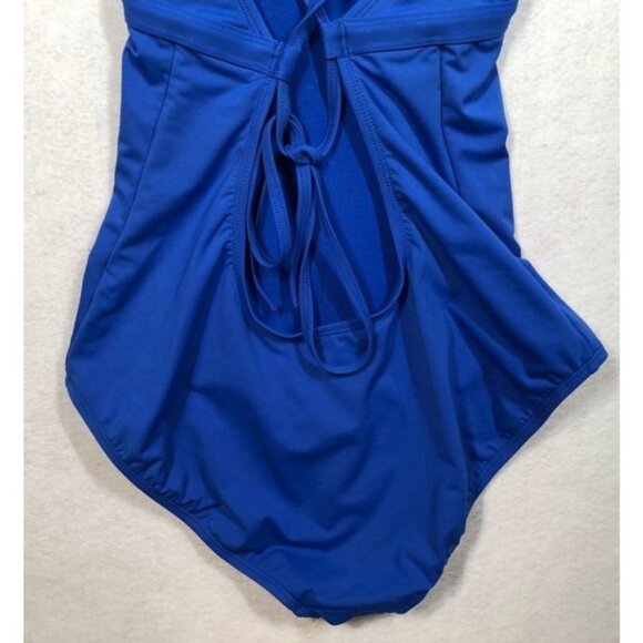 Athleta One Piece Swimsuit 439092 Royal Blue Strappy Athletic Women's Medium M - Picture 5 of 10